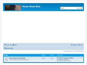 'horseshowdiva.com' screenshot