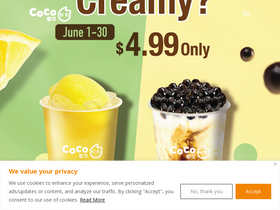 'cocofreshtea.ca' screenshot