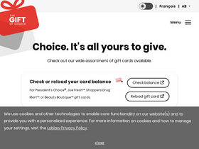 'giftofchoice.ca' screenshot
