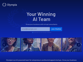 Olympia - AI-powered virtual staffing tool tailored for solopreneurs and bootstrapped startups.