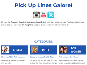 'pickuplinesgalore.com' screenshot