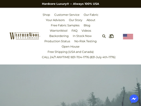 weatherwool.com homepage screenshot