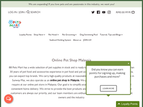 88petsmart.com homepage screenshot