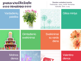 'sveikinimai.link' screenshot