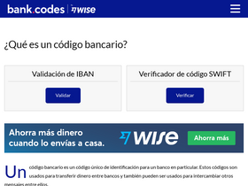 'bank-codes.es' screenshot