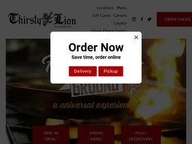 'thirstyliongastropub.com' screenshot
