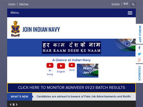 'joinindiannavy.gov.in' screenshot