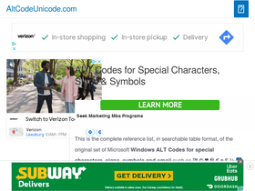 'altcodeunicode.com' screenshot