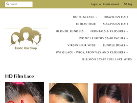 exotichairshop.com homepage screenshot