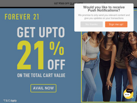 'forever21.in' screenshot