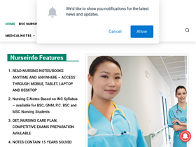 'nurseinfo.in' screenshot