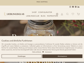 lieblingsglas.com homepage screenshot