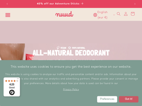 Nuud homepage screenshot
