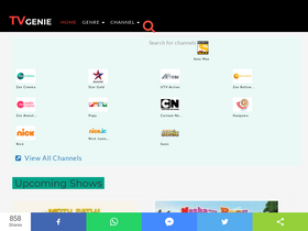 'tvgenie.in' screenshot
