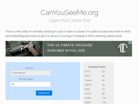 'fowarded.canyouseeme.org' screenshot