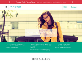 'tendaglasses.com' screenshot