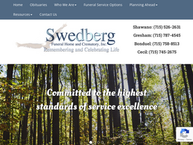 'swedbergfuneralhome.com' screenshot