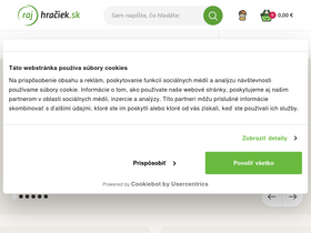'rajhraciek.sk' screenshot