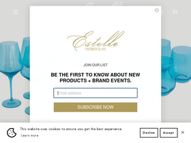 estellecoloredglass.com homepage screenshot