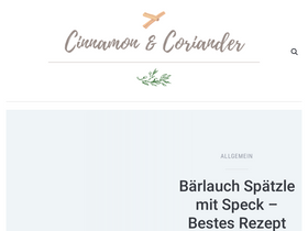 'cinnamonandcoriander.com' screenshot