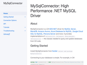 'mysqlconnector.net' screenshot