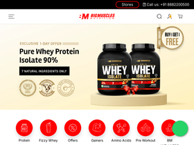 bigmusclenutrition.in homepage screenshot