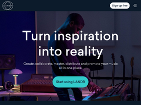 'landr.com' screenshot