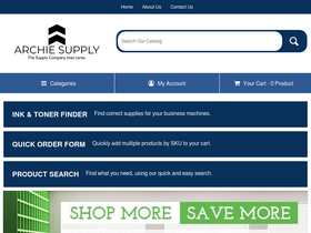 archiesupply.com homepage screenshot