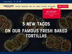 'lonestartexasgrill.com' screenshot