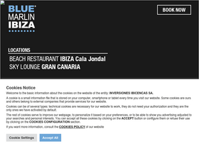 'bluemarlinibiza.com' screenshot