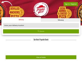 'pizzahut.lk' screenshot
