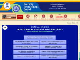'rrbchennai.gov.in' screenshot