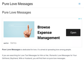 'purelovemessages.com' screenshot