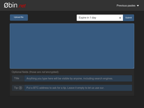 '0bin.net' screenshot
