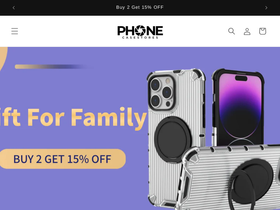 phonecasestores.com homepage screenshot