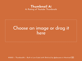 ThumbnailAi - Maximize clicks with AI-driven thumbnail effectiveness ratings.