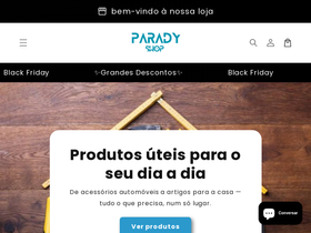 Parady Shop website screenshot