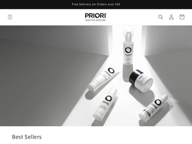 prioriskincare.co.uk homepage screenshot