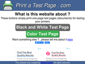 'printatestpage.com' screenshot