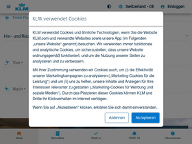 'klm.ch' screenshot