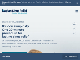 'kaplansinusrelief.com' screenshot