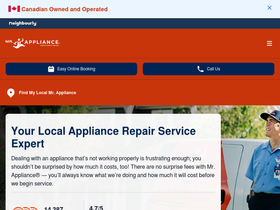 'mrappliance.ca' screenshot