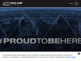 'theoaklandarena.com' screenshot