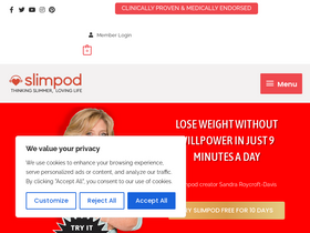 'thinkingslimmer.com' screenshot