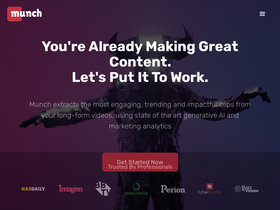Munch - Maximize video impact with AI-driven, trend-optimized social media clips.