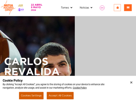 'mutuamadridopen.com' screenshot