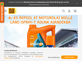 'olajwebshop.hu' screenshot