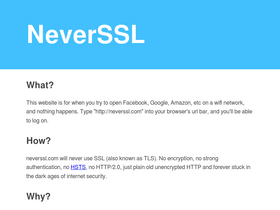 'neverssl.com' screenshot