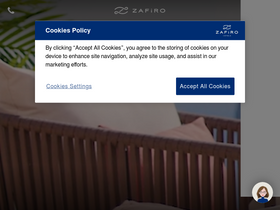 'zafirohotels.com' screenshot
