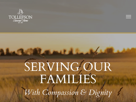 'tollefsonfuneralhome.com' screenshot
